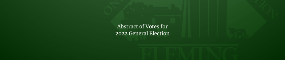  Fleming Colorado 2022 Abstract of Votes