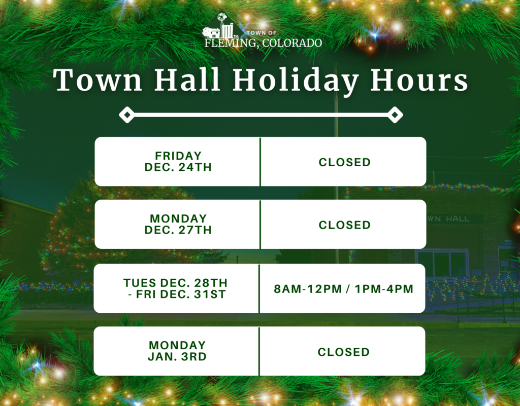Fleming Colorado Town Hall Holiday Hours