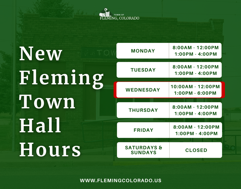 Fleming Colorado Town Hall  Hours